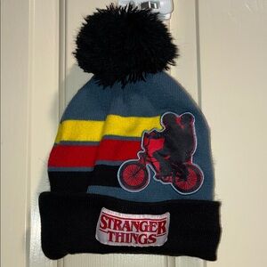 Stranger Things Kids Beanie with Pom Pom - Multicolor